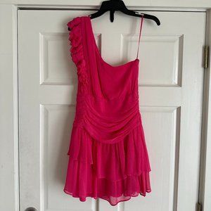 DO+BE pink one shoulder dress, size L